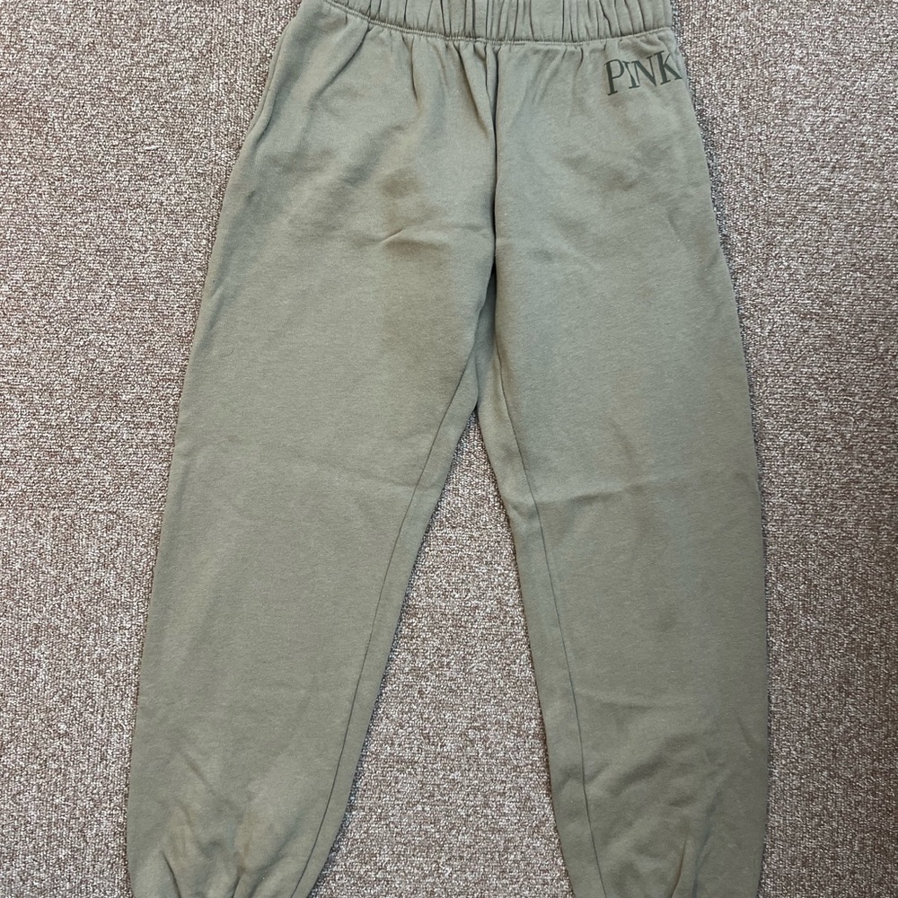 PINK Victoria's Secret Olive Joggers